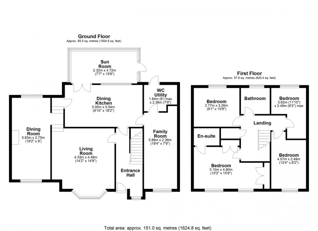 Floorplan for Hawthorne Way, Shelley, Huddersfield