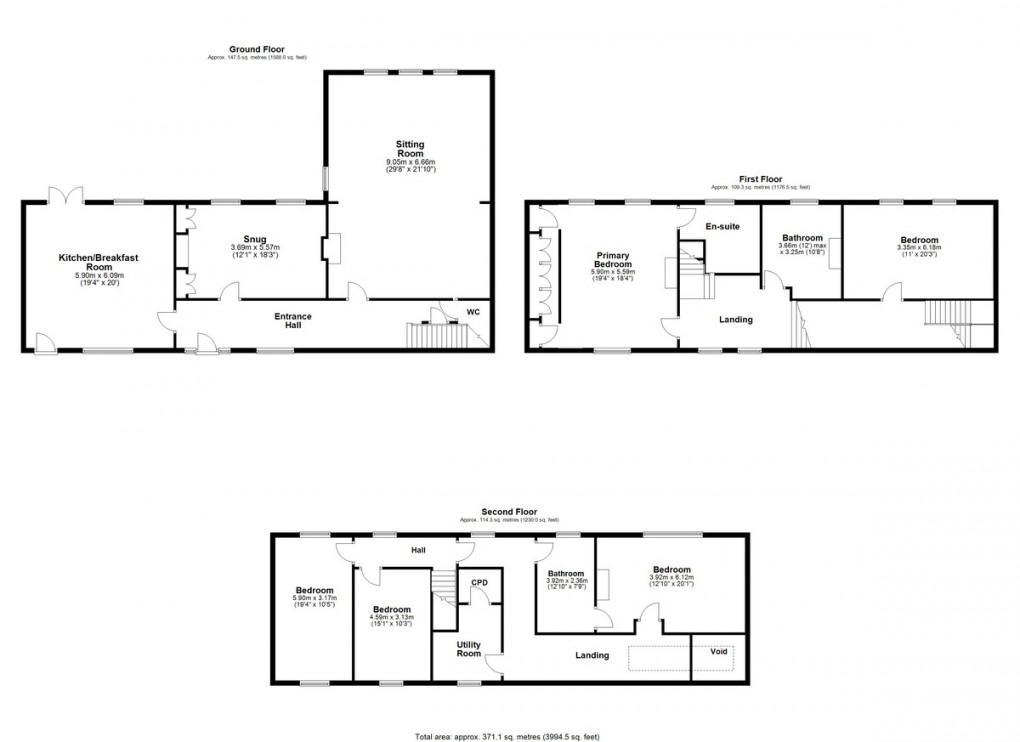 Floorplan for Park House, Kirklees Hall, Brighouse