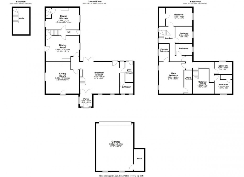 Floorplan for Woodhouse Lane, Holmbridge, Holmfirth