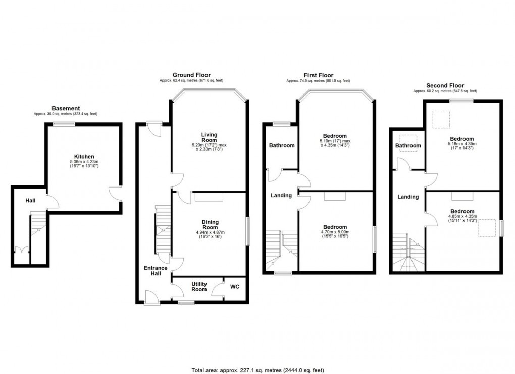 Floorplan for Hazelwood West, Birchcliffe Road, Hebden Bridge